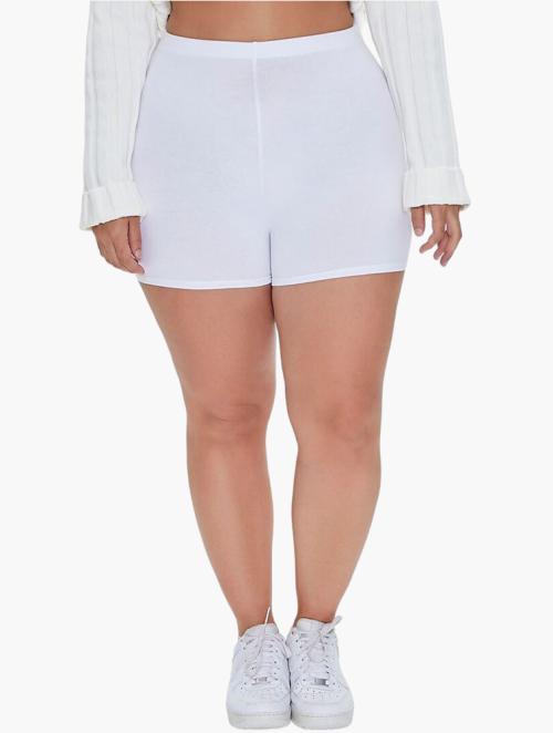 Forever 21 Curve White Basic Cotton Shorts