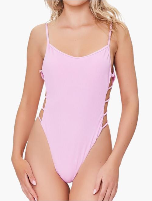 Forever 21 Purple Ladder Cutout One Piece Swimsuit