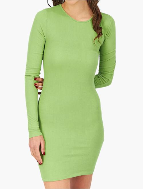 Forever 21 Green Bodycon Long Sleeve Dress 