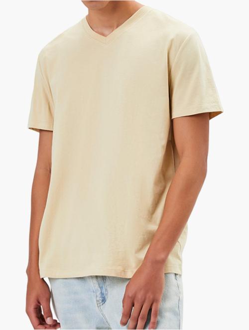 Forever 21 Yellow Basic Organically Grown Cotton Tee