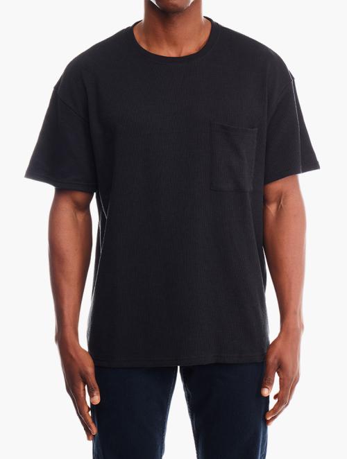 Forever 21 Black Short Sleeve Ribbed T-shirt