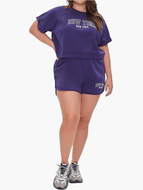 Forever 21 Curve Navy & White Active Shorts