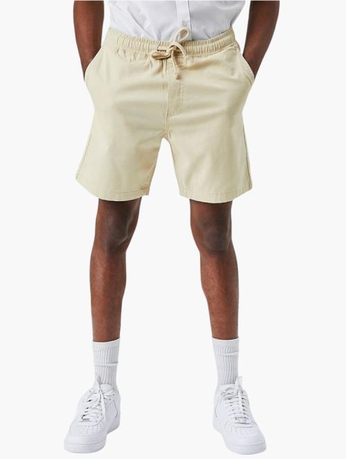 Forever 21 Khaki Cotton Blend Drawstring Shorts