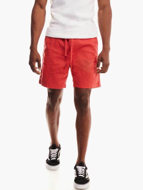 Forever 21 Red Cotton Blend Drawstring Shorts