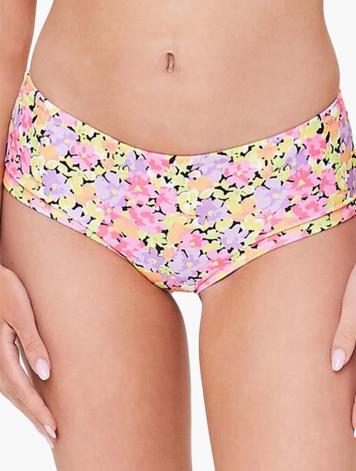 Forever 21 Black & Multicolour Floral Boyshort Bikini Bottoms