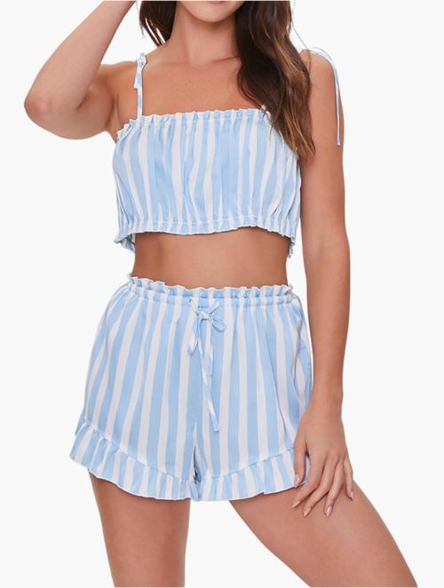 Forever 21 Blue Striped Cropped Cami