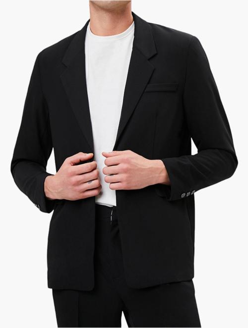 Forever 21 Black Notched Button-Front Blazer