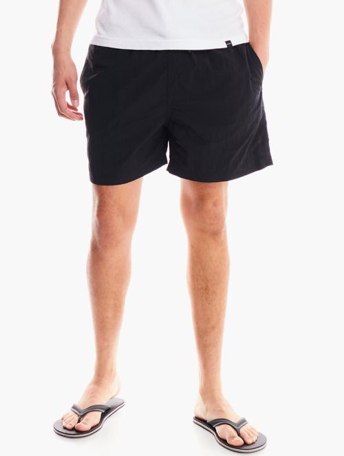 Forever 21 Black Recycled Nylon Drawstring Swim Trunks