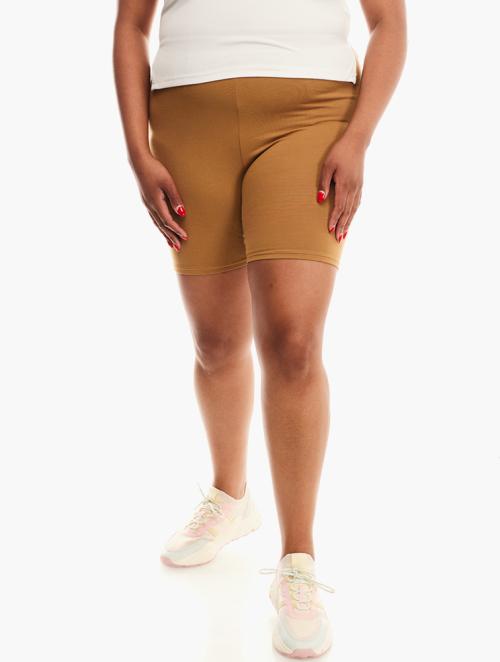 Forever 21 Curve Cigar Brown High Rise Shorts