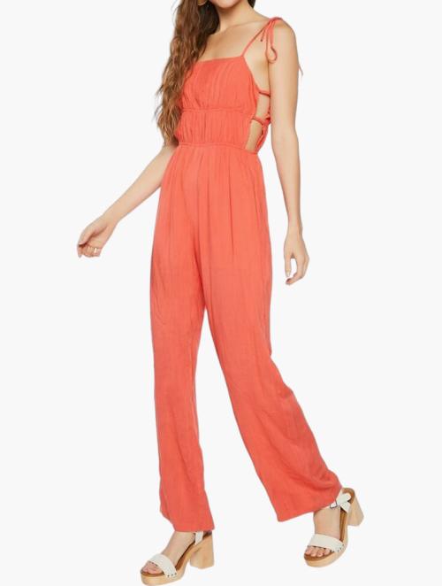 Forever 21 Coral Strappy Jumpsuit