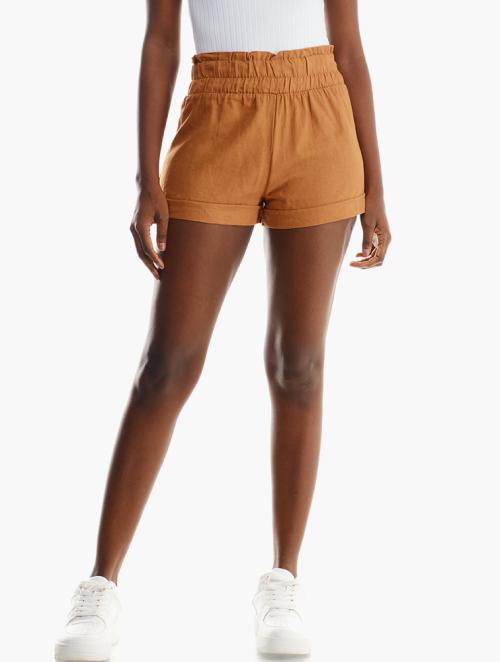 Forever 21 Maple Smocked Linen-blend Shorts