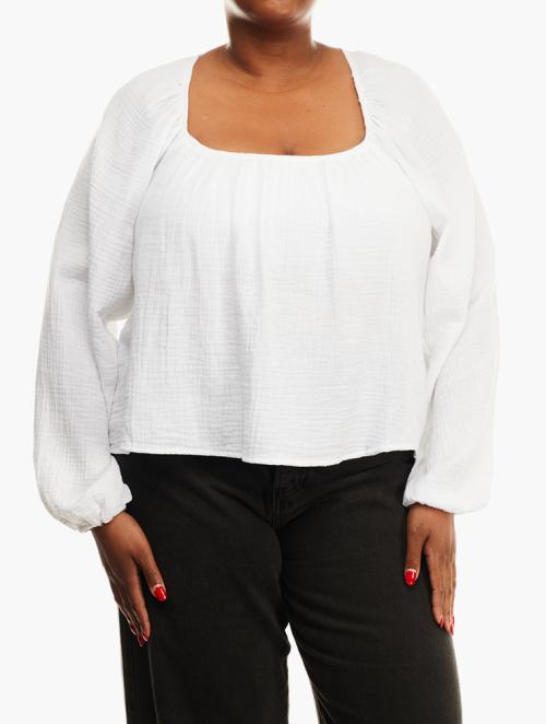 Forever 21 Curve White Long Sleeve Top