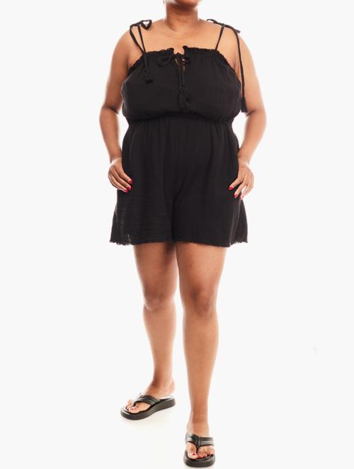 Forever 21 Curve Black Tie Romper 