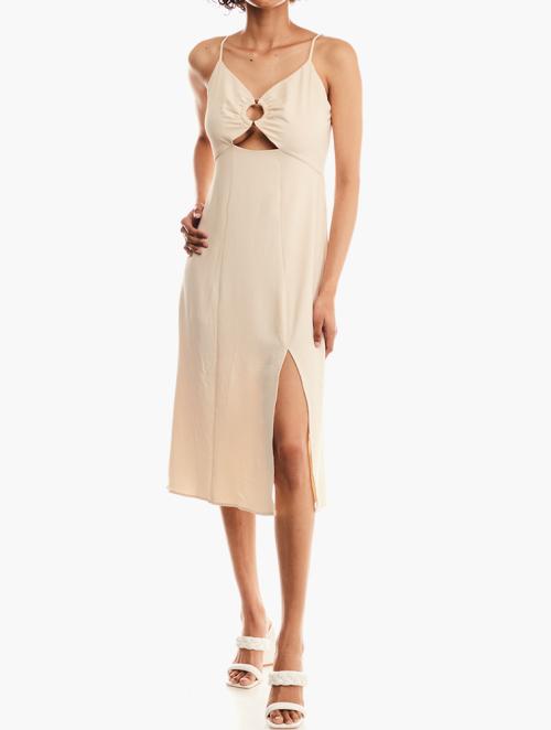 Forever 21 Sandshell Cutout O-Ring Cami Midi Dress