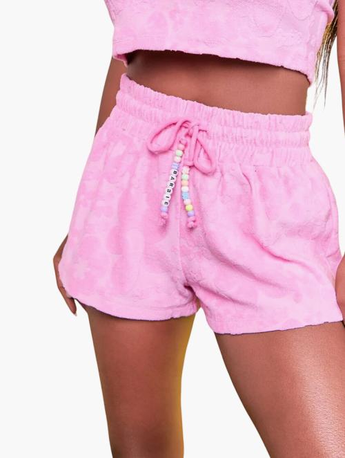 Forever 21 Pink Barbie Beaded Drawstring Shorts