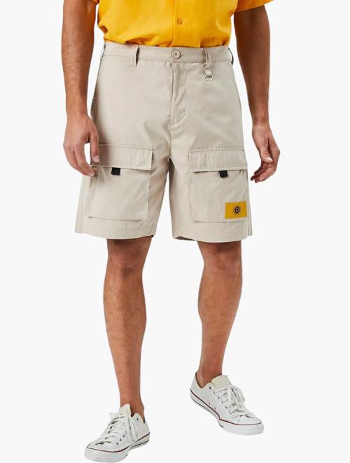 Forever 21 Taupe Sun Patch Graphic Cargo Shorts