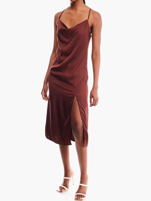 Forever 21 Brown Sleeveless Midi Dress