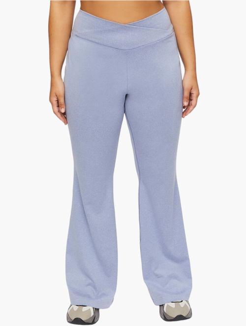 Forever 21 Curve Blue Mirage Plus Size Crossover Flare Pants