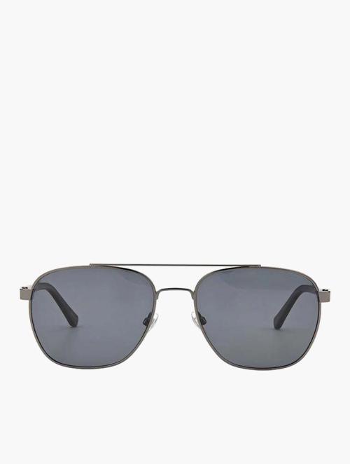 Fossil Dark Ruthenium Rectangular Sunglasses