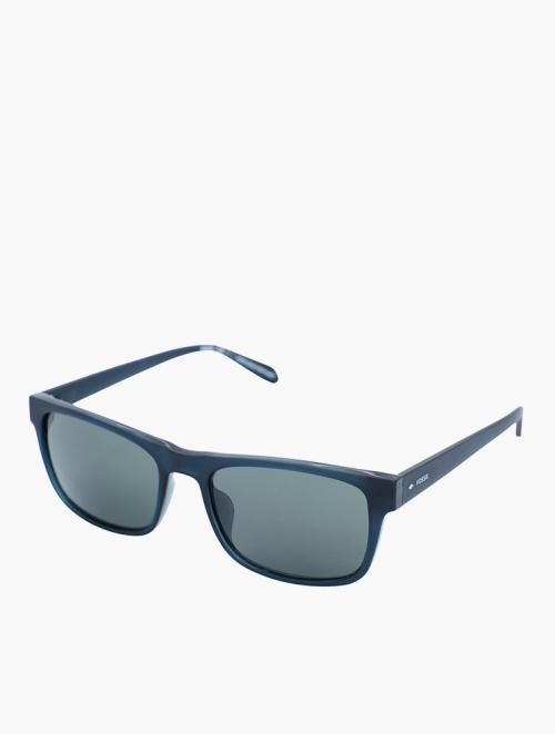 Fossil Matte Teal Rectangular Sunglasses