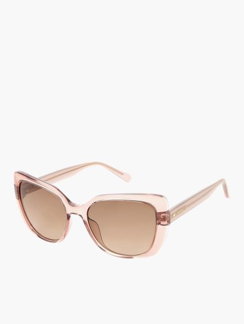 Fossil Crystal Beige Rectangular Sunglasses