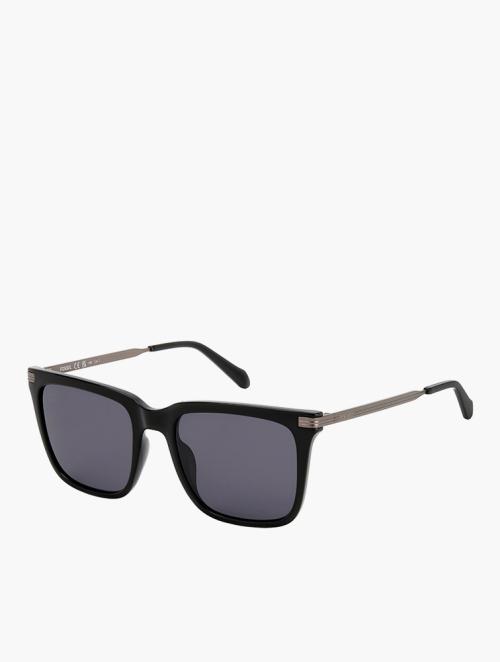 Fossil Grey & Black Rectangular Sunglasses
