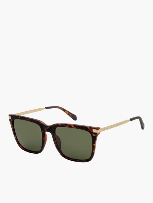 Fossil Matte Havana Square Sunglasses