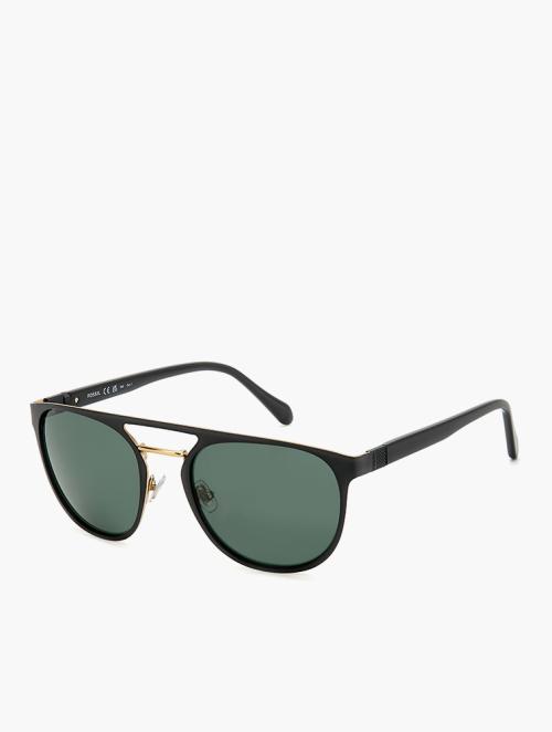 Fossil Matte Black Round Sunglasses