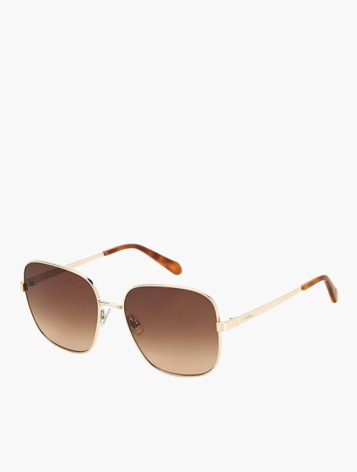 Fossil Gold Havana Square Sunglasses