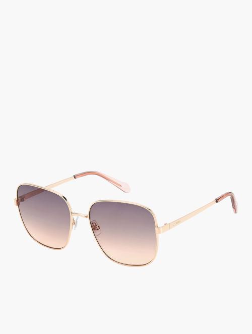 Fossil Red Gold Square Sunglasses