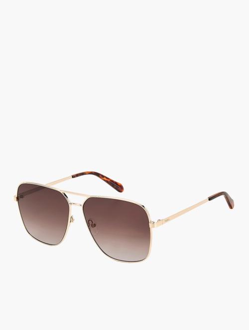 Fossil Light Gold Square Sunglasses