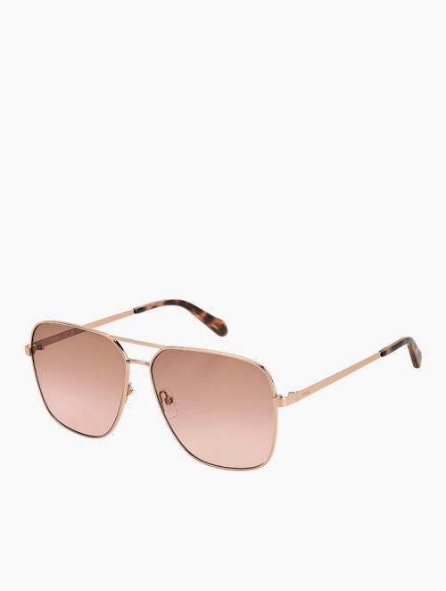 Fossil Red Gold Square Sunglasses