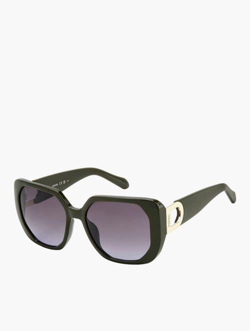 Fossil Olive Rectangular Sunglasses