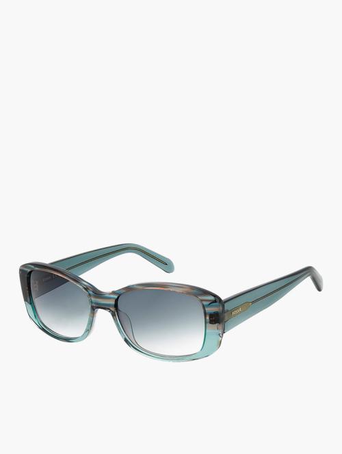 Fossil Teal Blue Rectangular Sunglasses