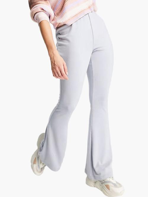 Glamorous Light Blue Glamorous Ribbed Flare Pants