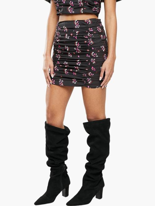 Glamorous Printed Mini Skirt Co-Ord - Black