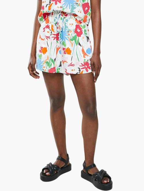 Glamorous Ladies Painted Multi Abstract Shorts Coord - Multi
