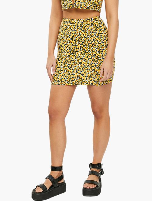 Glamorous Mini Sunflower Print Skirt Coord - Multi