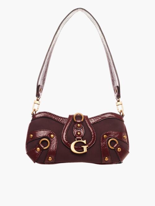 GUESS Brown AHB Gloss Vintage Shoulder Bag