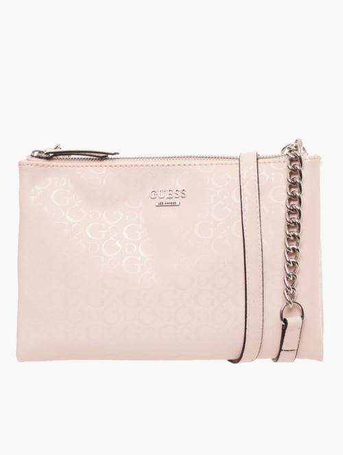 GUESS Pink Kalei Mini Double Zip Crossbody Bag