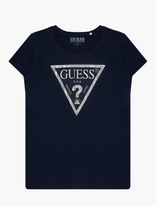 GUESS Blue Logo Short Sleeve Tee