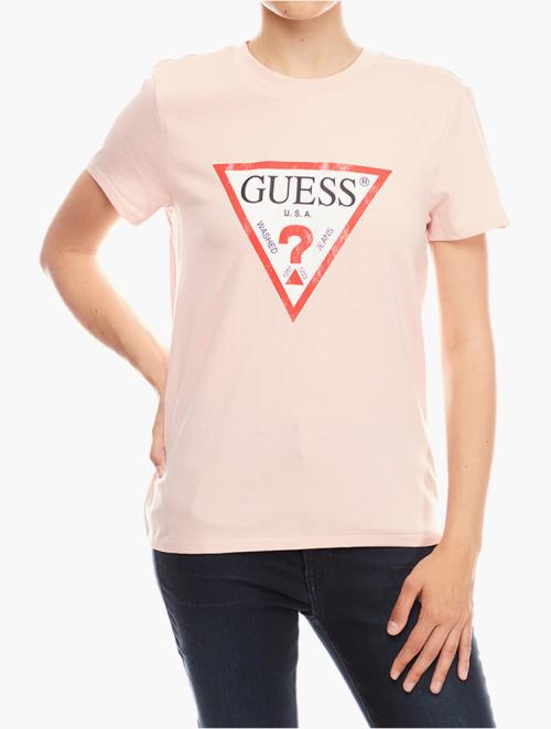 GUESS Pink Eco Classic Logo Tee