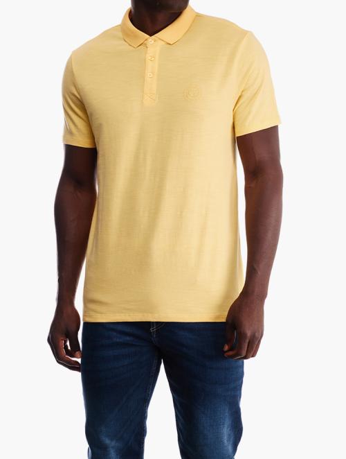 GUESS Yellow Short Sleeve Polo Shirt