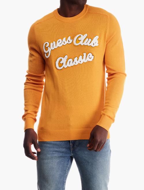 GUESS Caramel Crew Neck Embroidered Sweatshirt