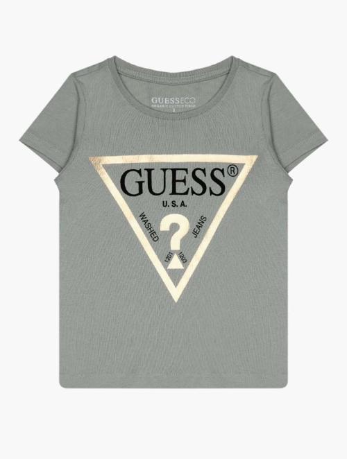 GUESS Grey Foil Triangle Logo T-Shirt