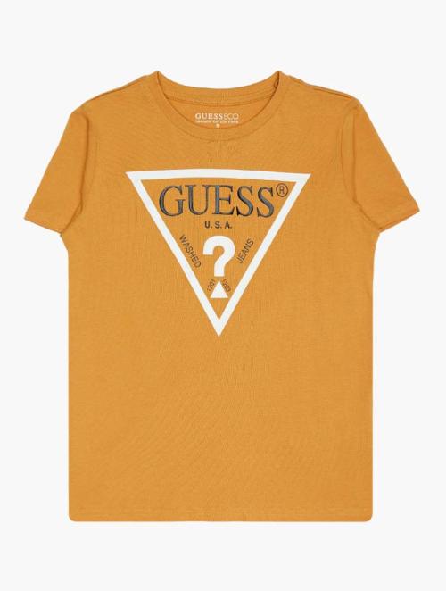 GUESS Beige Graphic Short Sleeve Tee