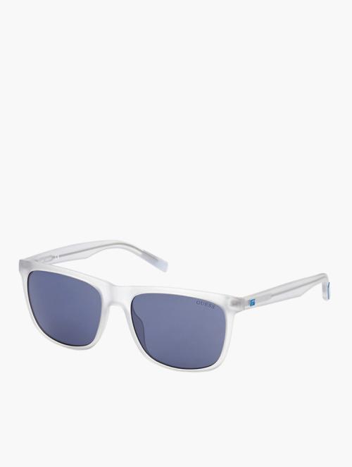 GUESS Blue & Clear Crystal Square Sunglasses
