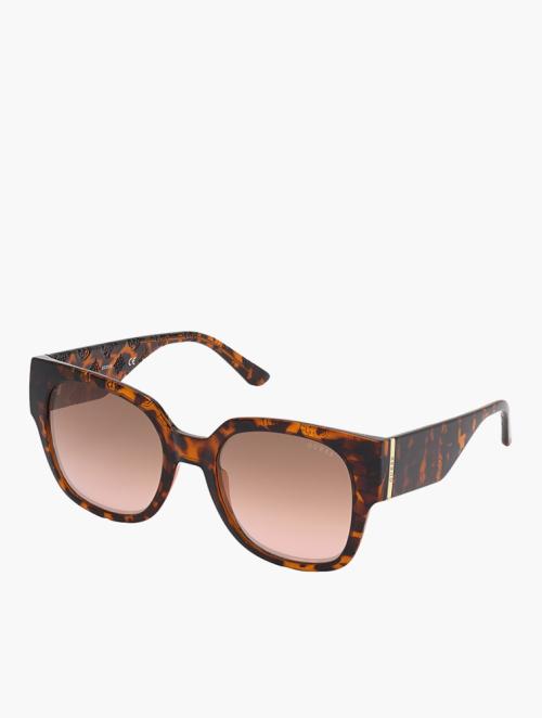 GUESS Brown Mirrored Square Sunglasses