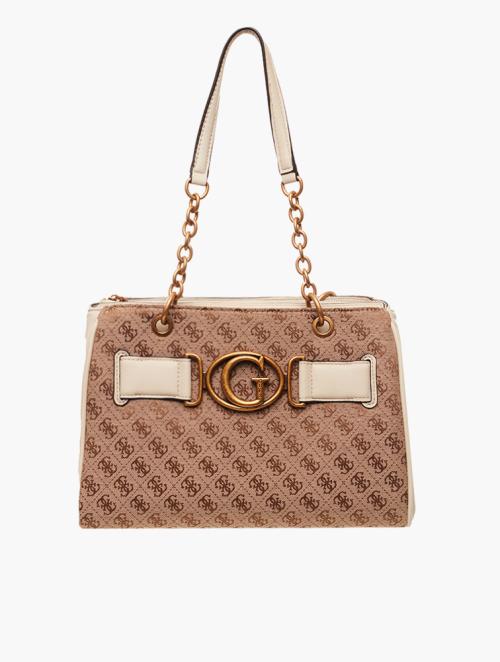 GUESS Brown Aviana Luxury Satchel Bag