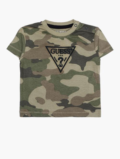 GUESS Olive Camo Print T-Shirt